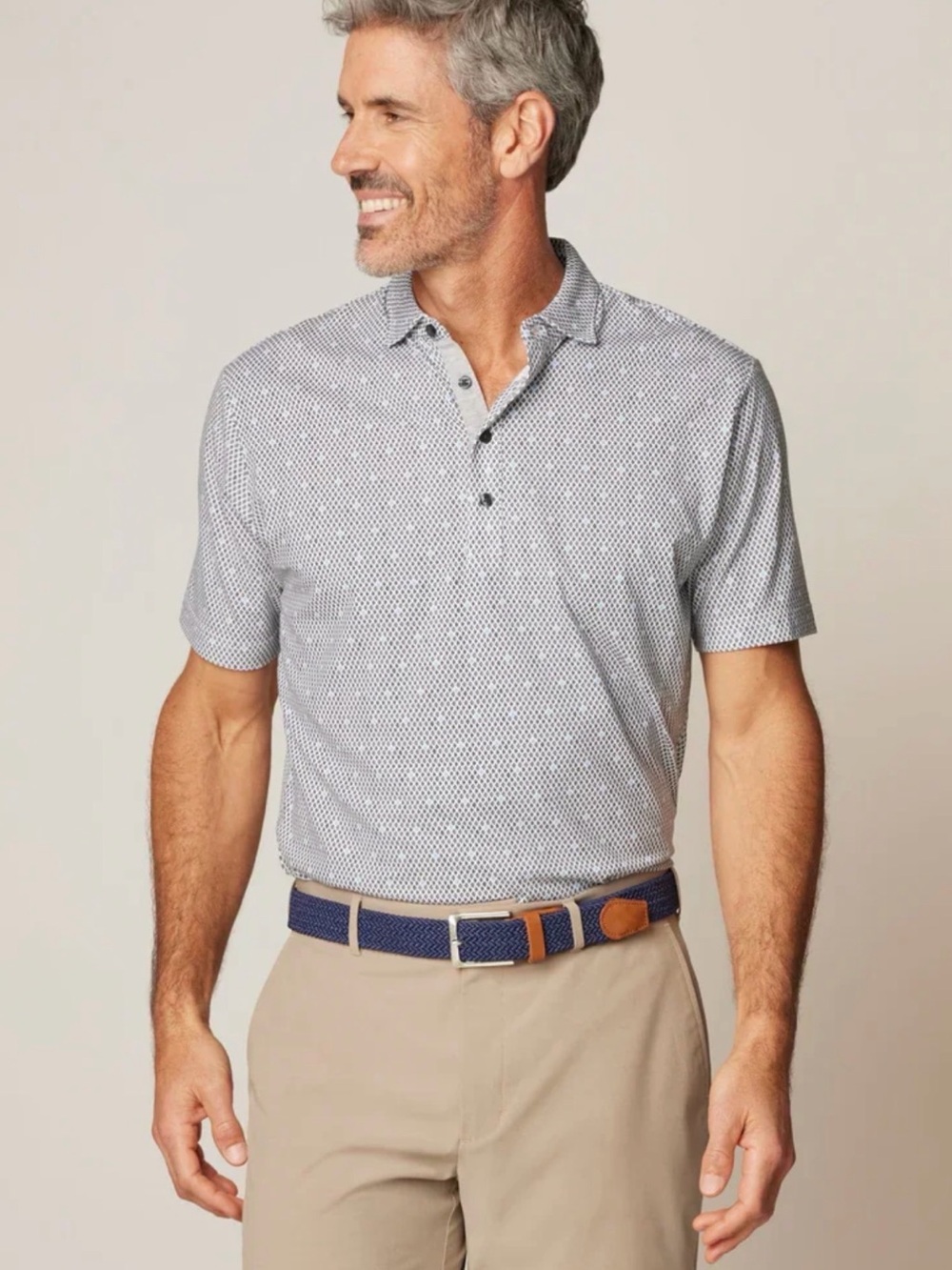 Johnnie-O Linxter Vestal Printed Men's Short Sleeve Geo Print Polo Shirt